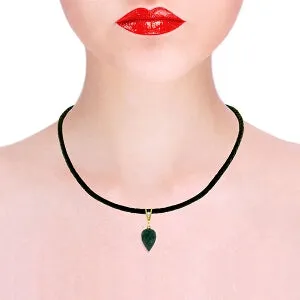 13.01 Carat 14K Solid Yellow Gold Savoire Faire Emerald Necklace