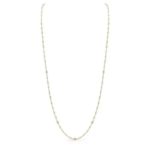 14 Carat Rose Gold Emerald Cut Diamonds by the Yard Necklace