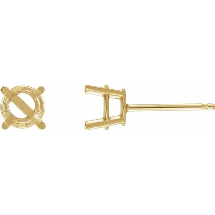 14K Yellow 2.5 mm Natural Aquamarine Stud Earrings