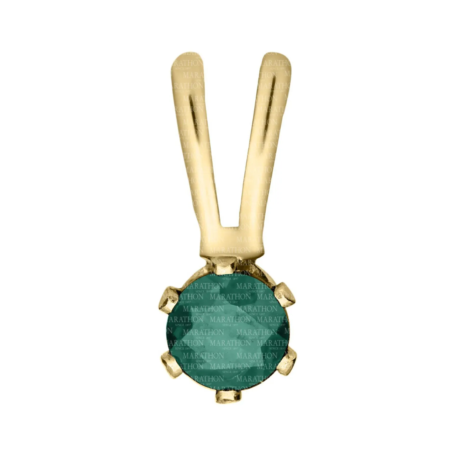 14K Yellow Gold Necklace with Emerald Pendant
