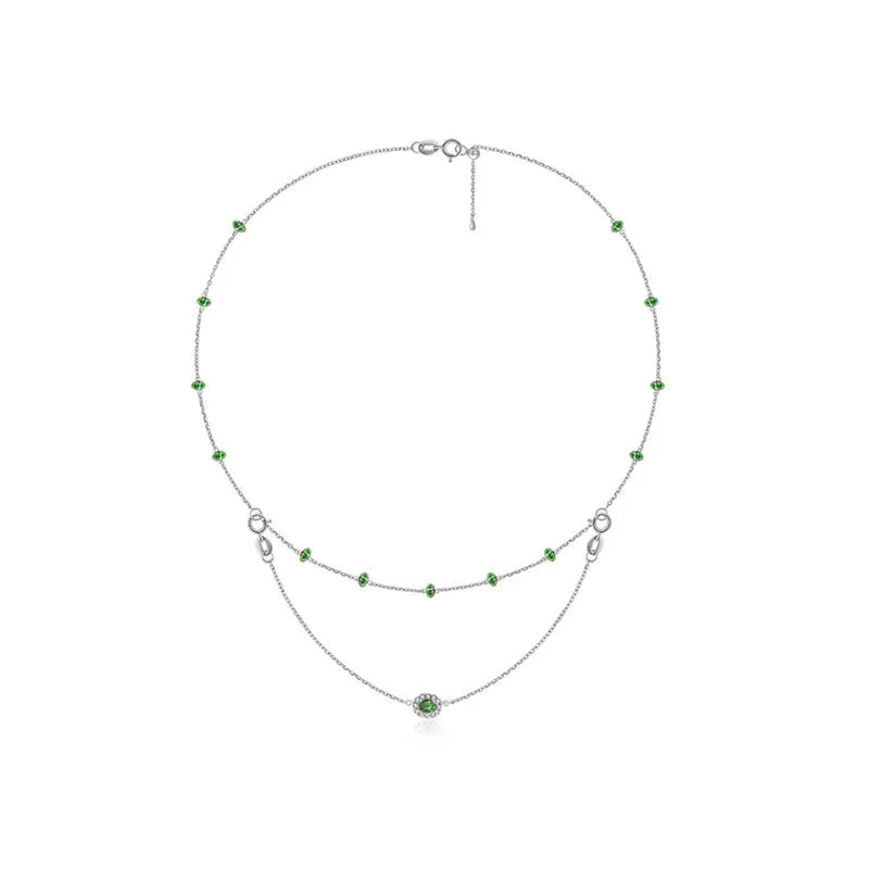 18k Gold 2 Ways By The Yard Emerald Bead Necklace