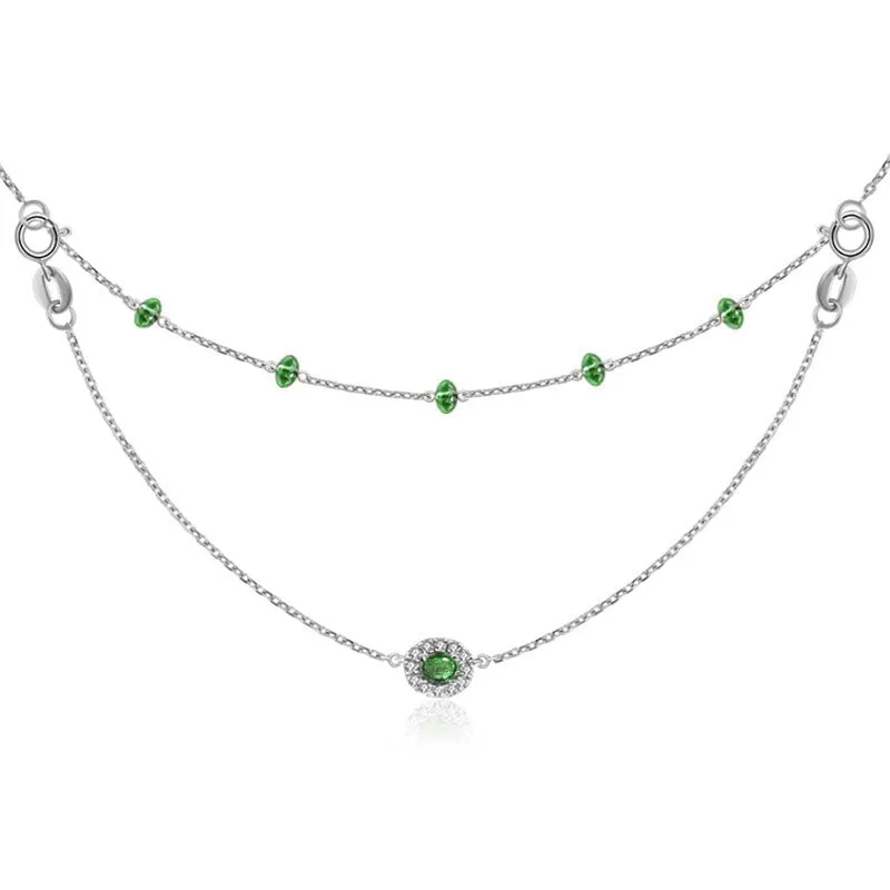 18k Gold 2 Ways By The Yard Emerald Bead Necklace