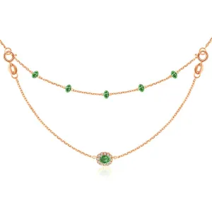 18k Gold 2 Ways By The Yard Emerald Bead Necklace