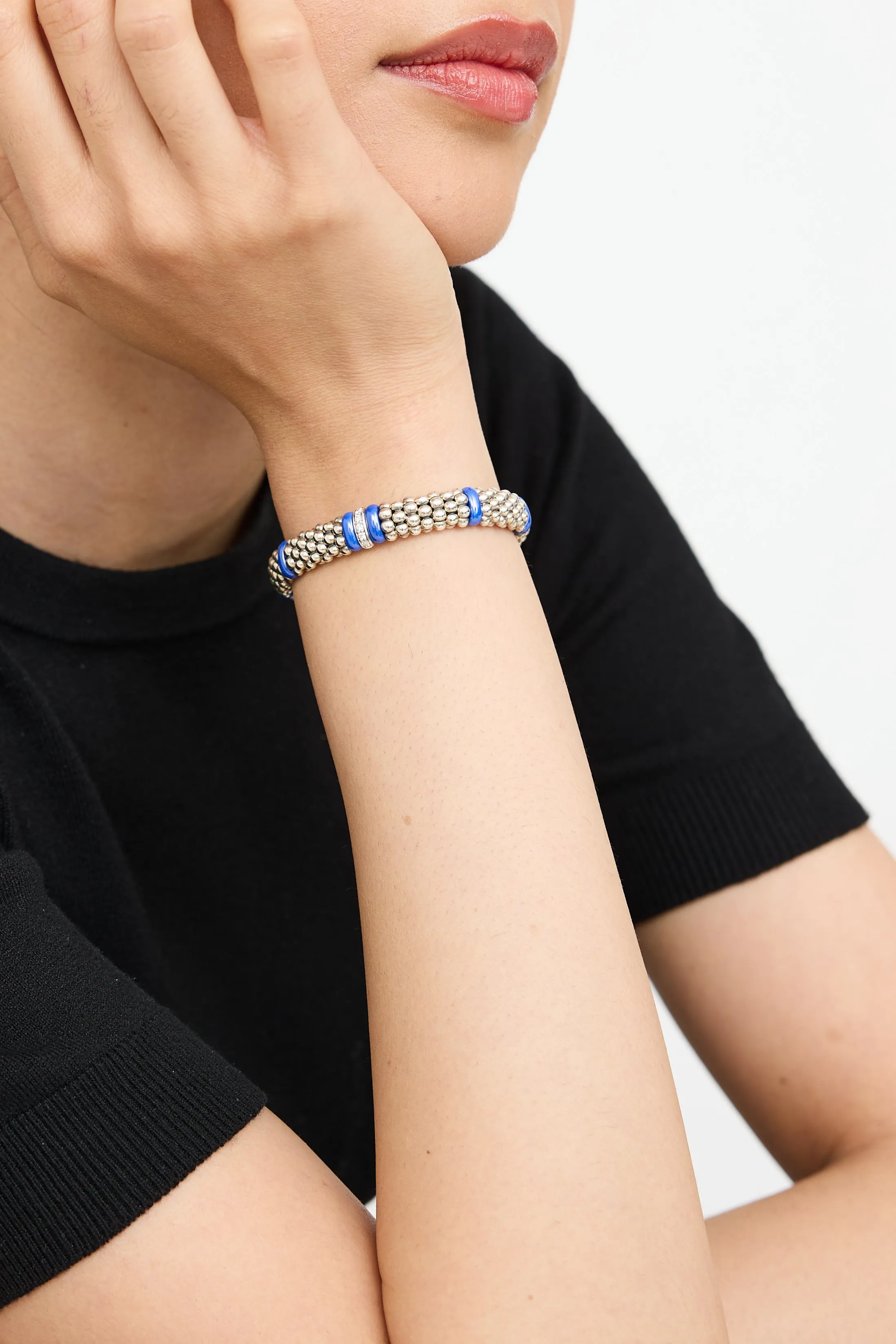 18K Gold & Sterling Silver Diamond Bracelet