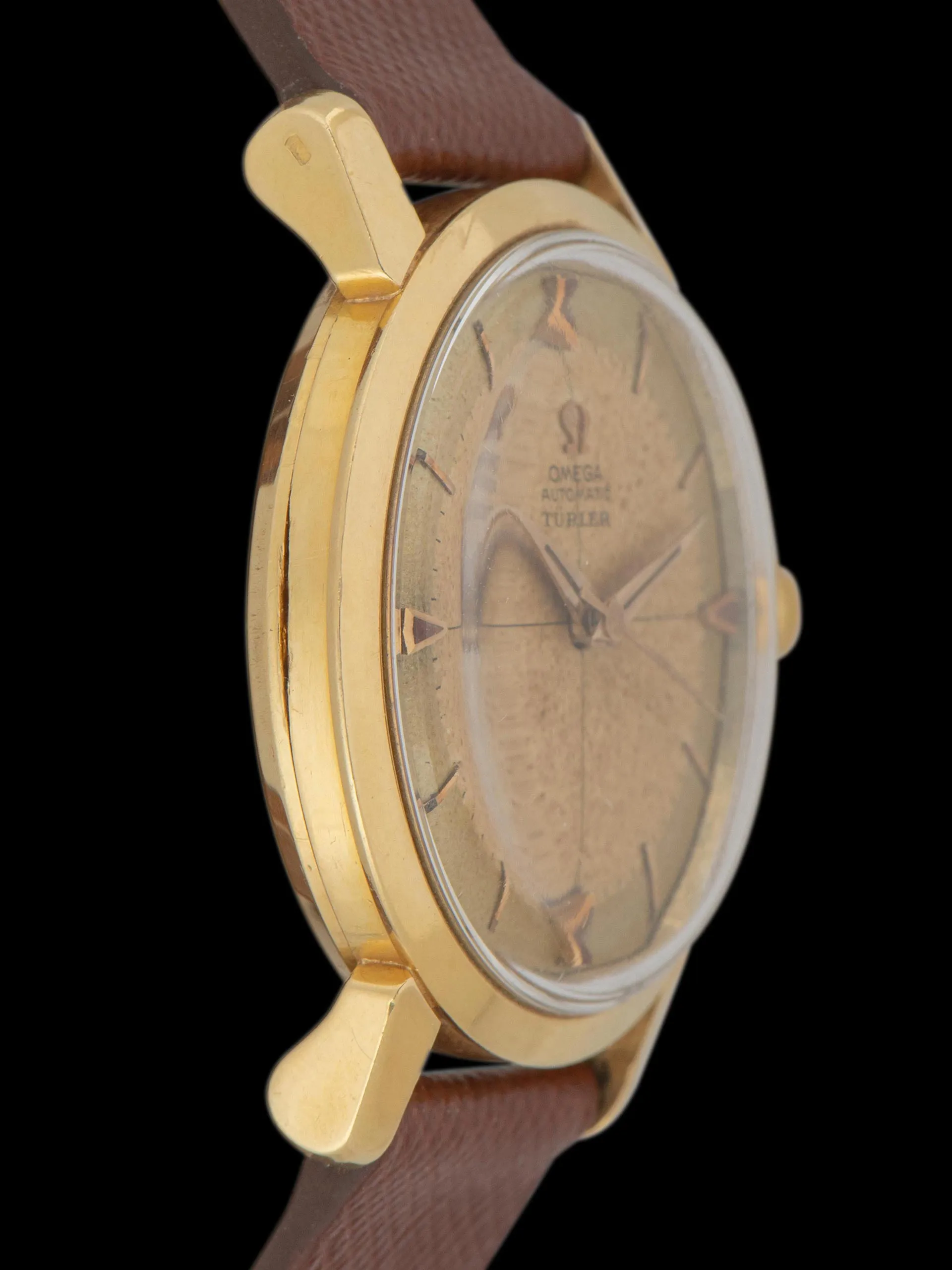1956 Omega Seamaster 18K YG (Ref. 2866 SC) Crosshair “Türler” Dial W/ Türler Box