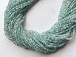 2.75mm Aquamarine Micro Faceted Rondelle Beads