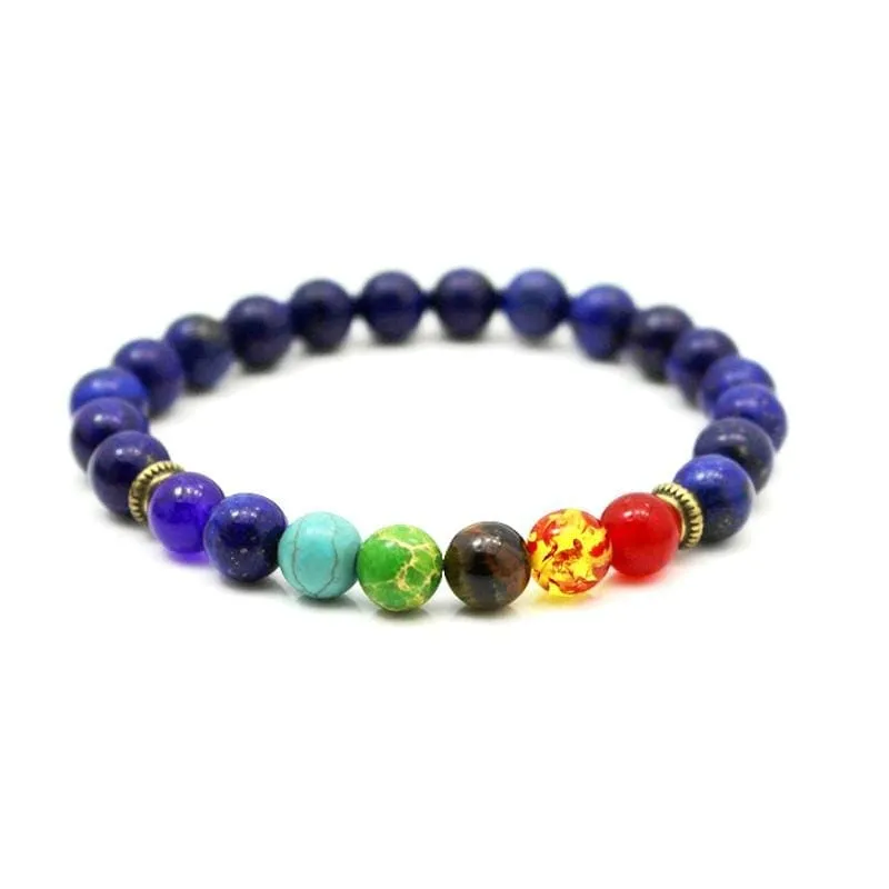 7 Chakras Diffuser Lava Rock Bracelet