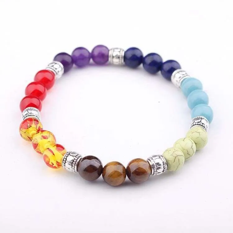 7 Chakras Diffuser Lava Rock Bracelet