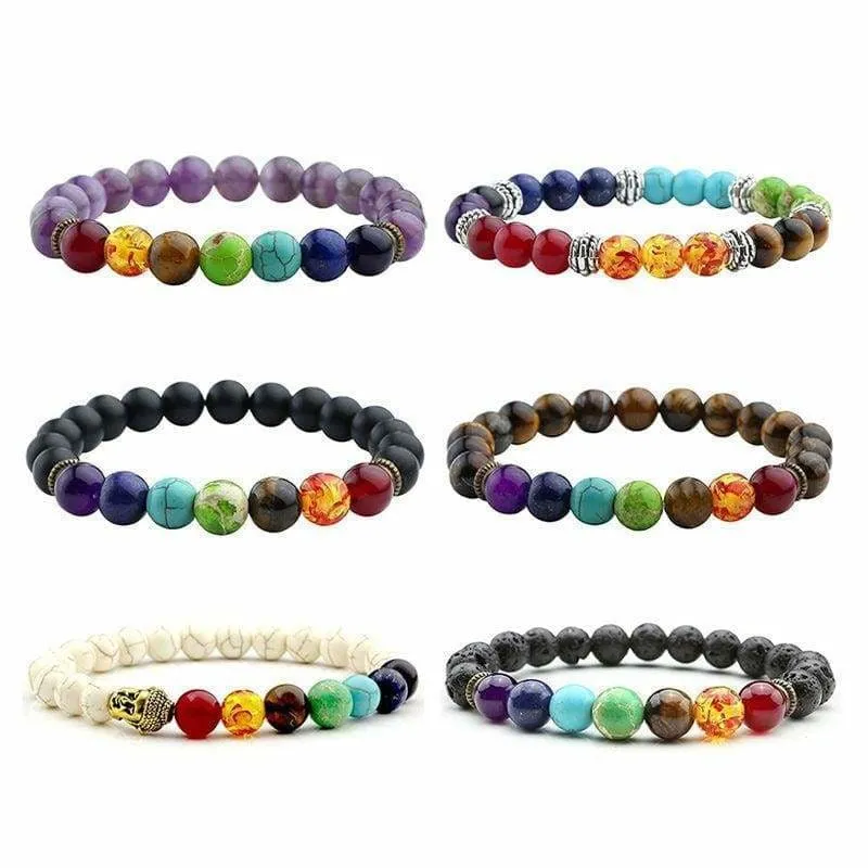 7 Chakras Diffuser Lava Rock Bracelet