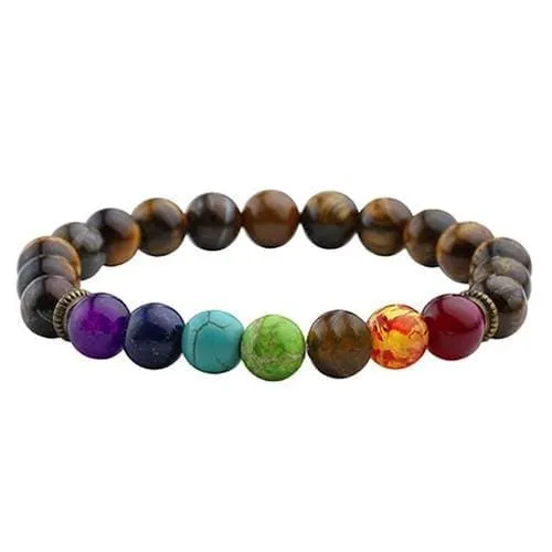 7 Chakras Diffuser Lava Rock Bracelet