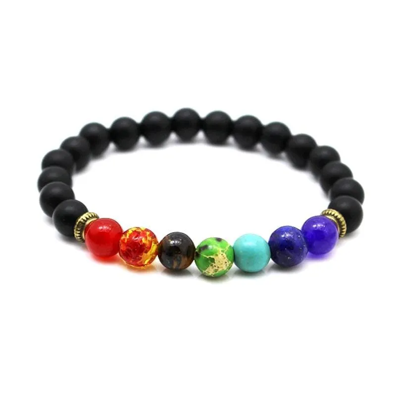 7 Chakras Diffuser Lava Rock Bracelet
