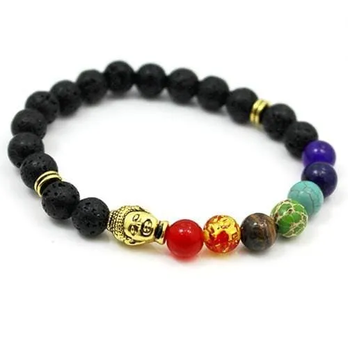 7 Chakras Diffuser Lava Rock Bracelet
