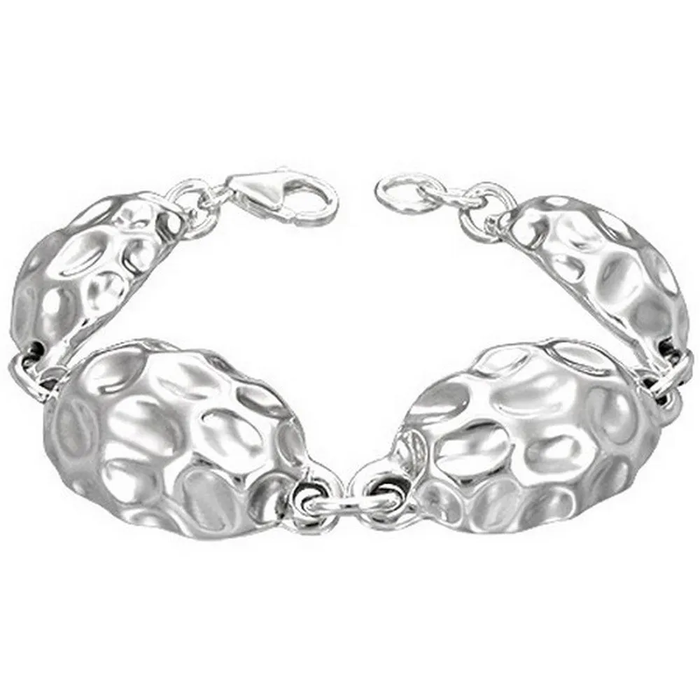 925 Sterling Silver Chunky Link Chain Womens Bracelet