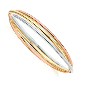 9ct Three Tone Gold Silver Filled Russian Bangle