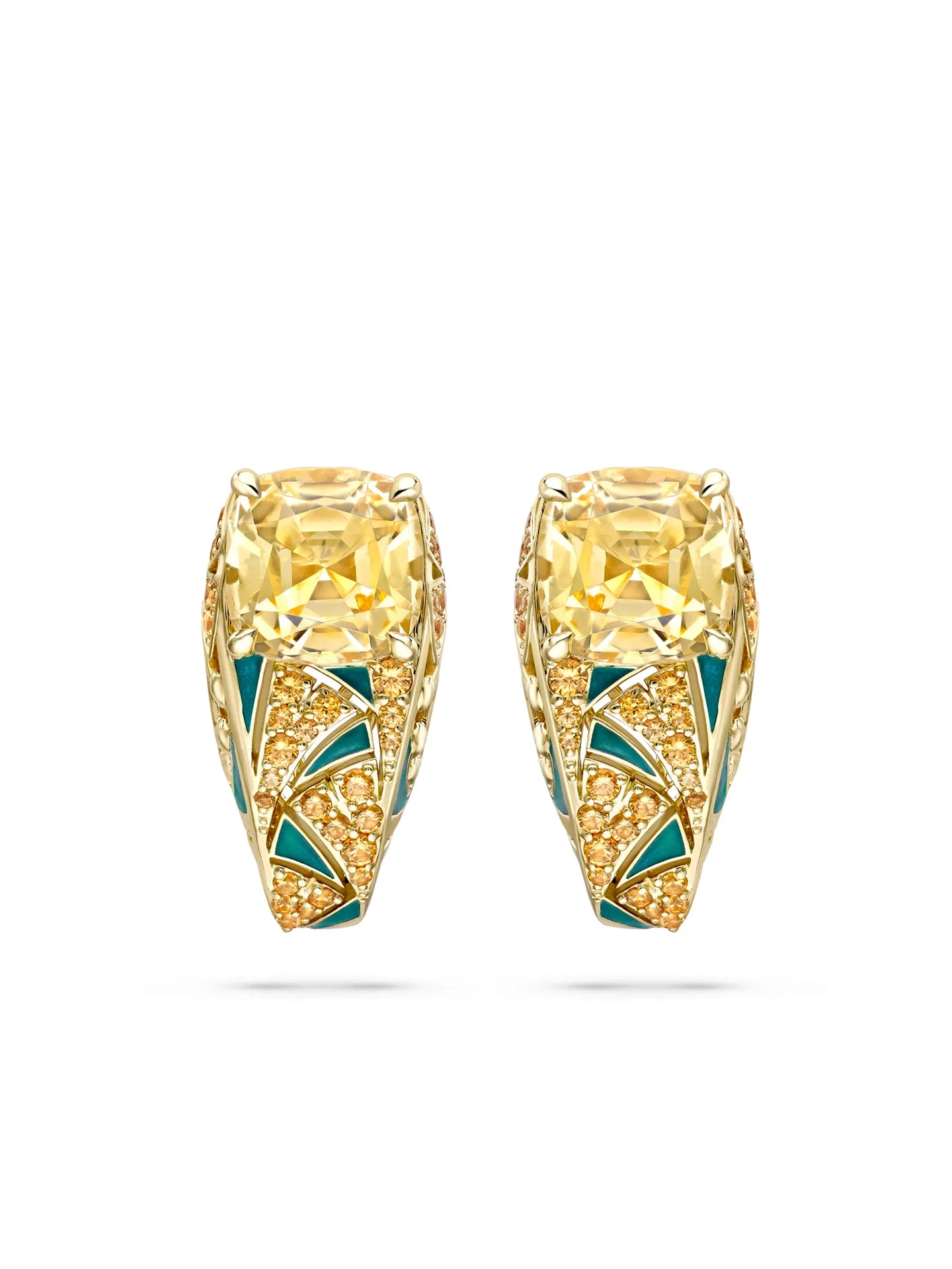 A Family Journey Prague Topaz Yellow Gold Earrings