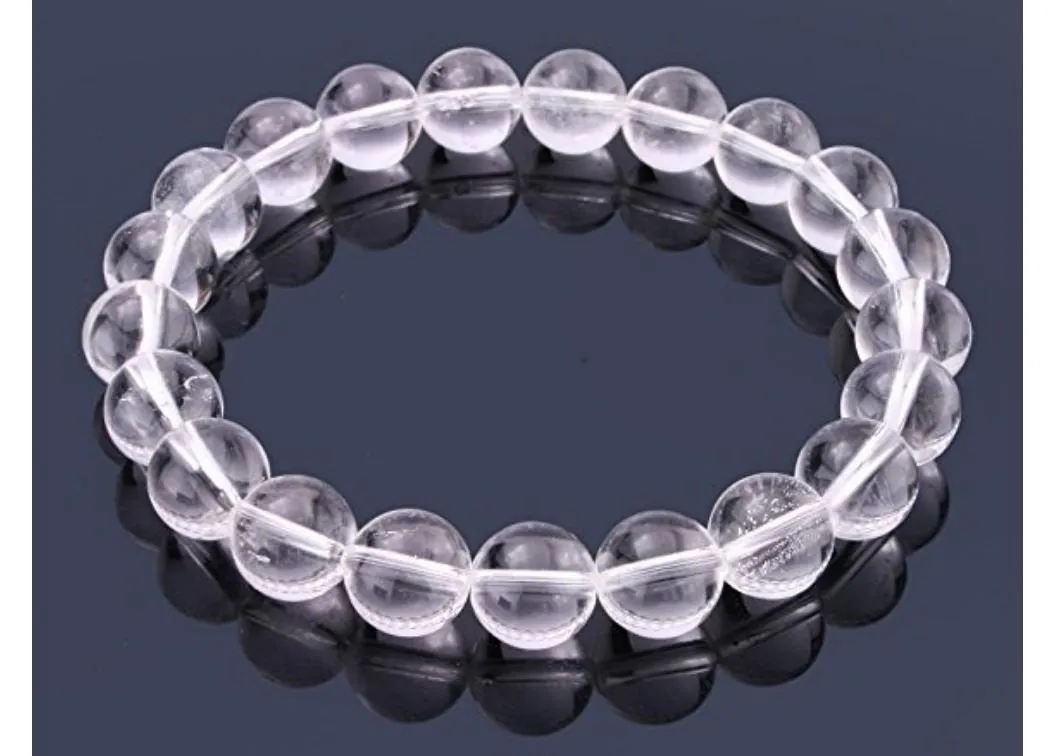 Adabele Natural Gemstone Bracelet 7.5 inch Stretchy Chakra Gems Stones 8mm (0.31") Beads Healing Crystal Quartz Women Men Girls Gifts (Unisex) Grade A Clear Crystal 7.5 Inches