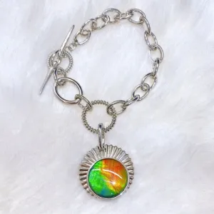Ammolite Bracelet Sterling Silver ORIGINS Chain Link Bracelet