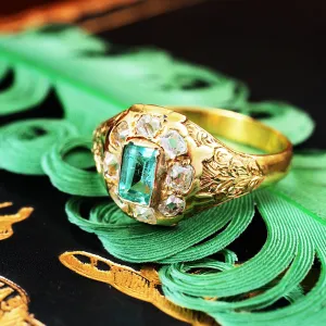 An Exquisite Early Victorian Emerald & Diamond Ring