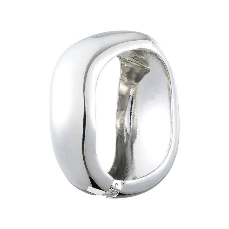 Anna Rossi Thick Warped Bangle in Gunmetal