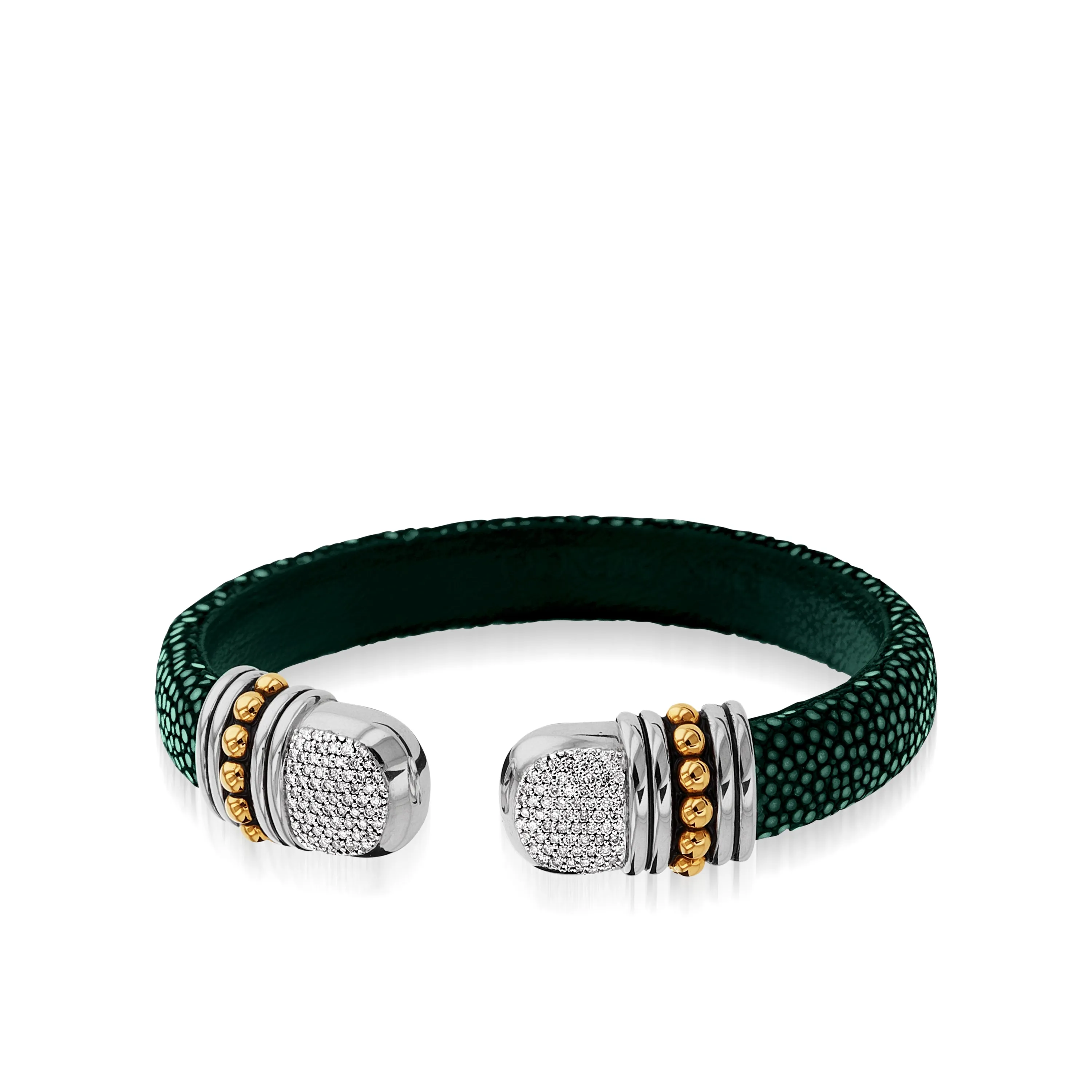 Apollo Shagreen Cuff with Pave  Diamonds