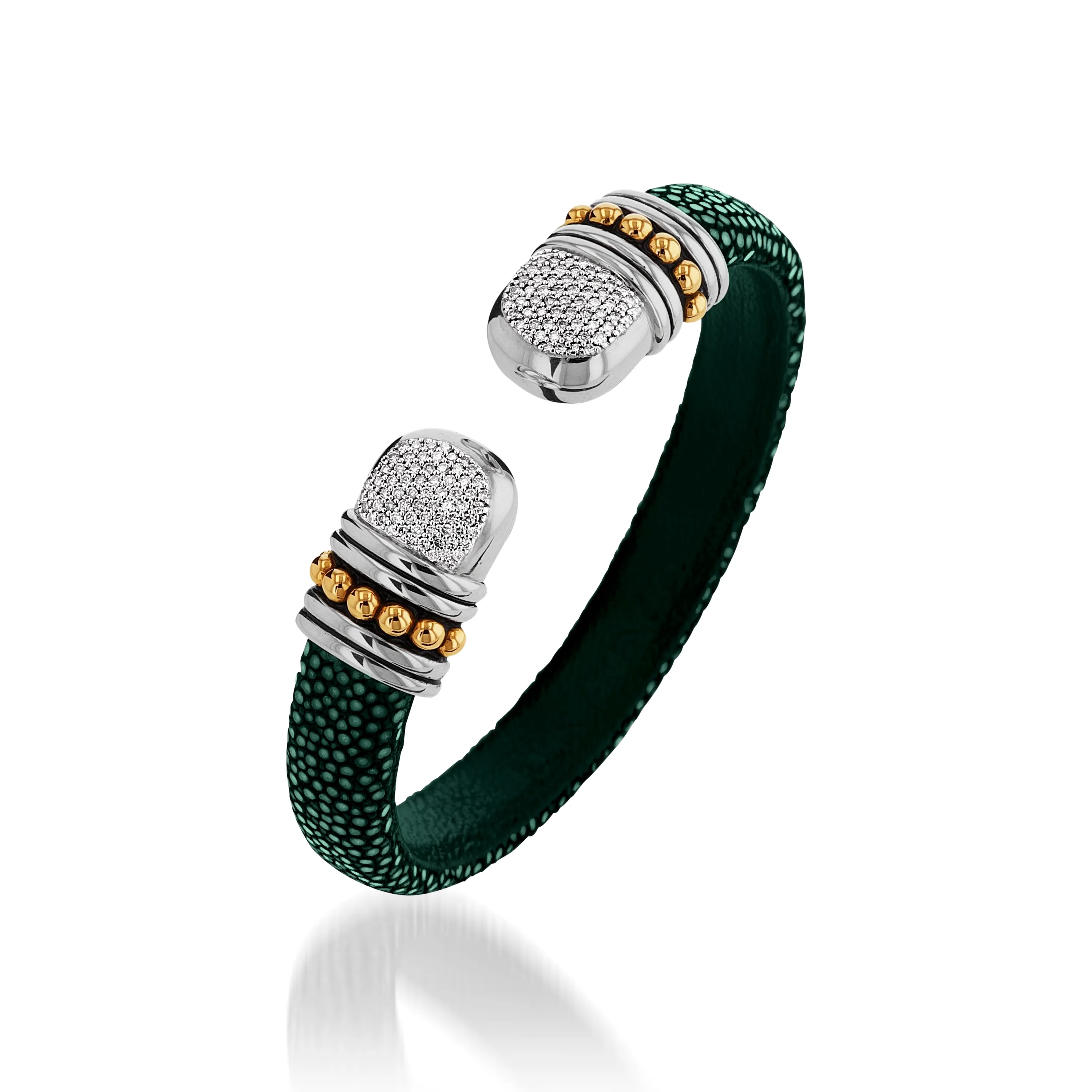 Apollo Shagreen Cuff with Pave  Diamonds