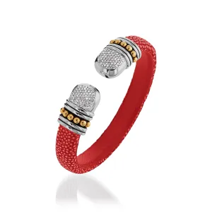 Apollo Shagreen Cuff with Pave  Diamonds