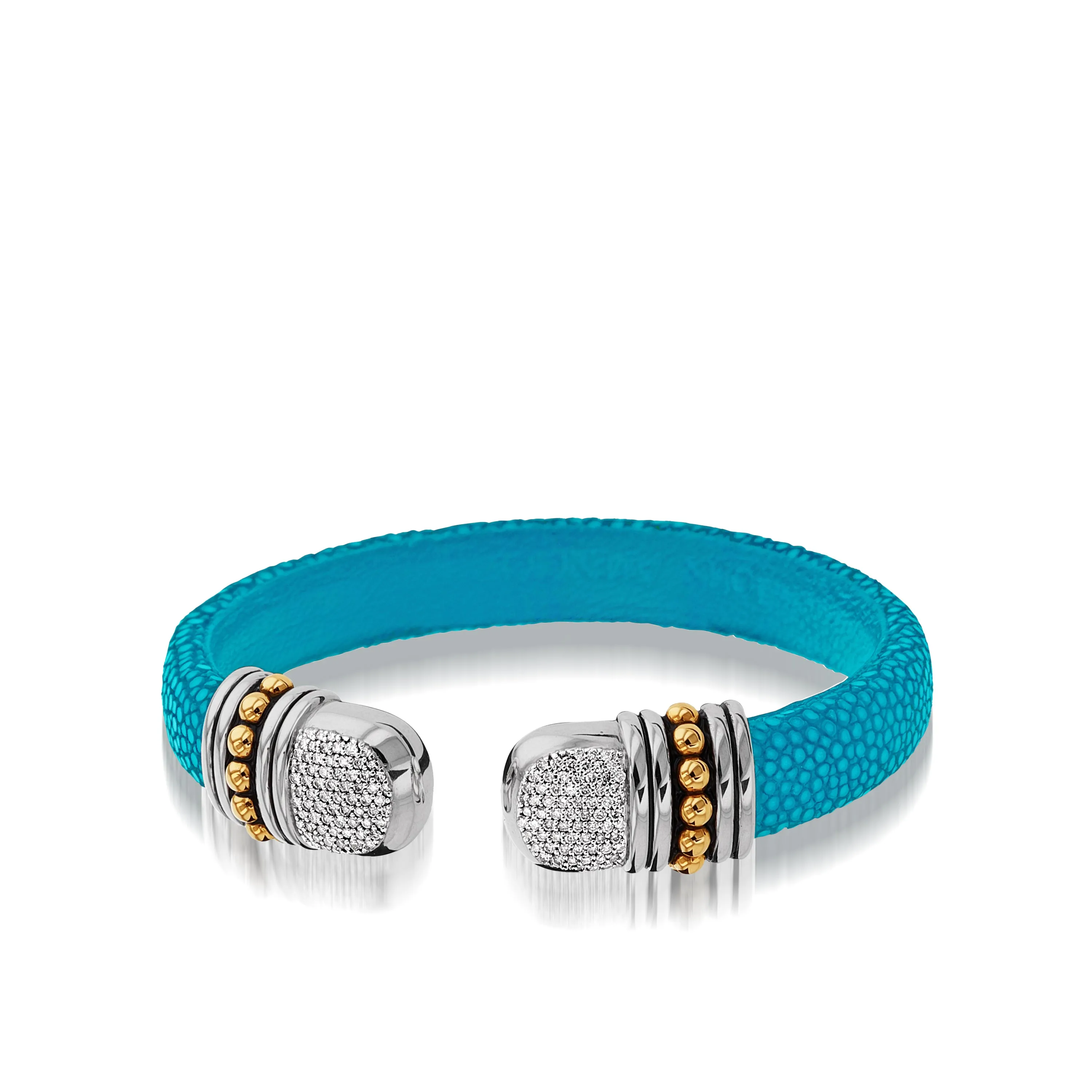 Apollo Shagreen Cuff with Pave  Diamonds