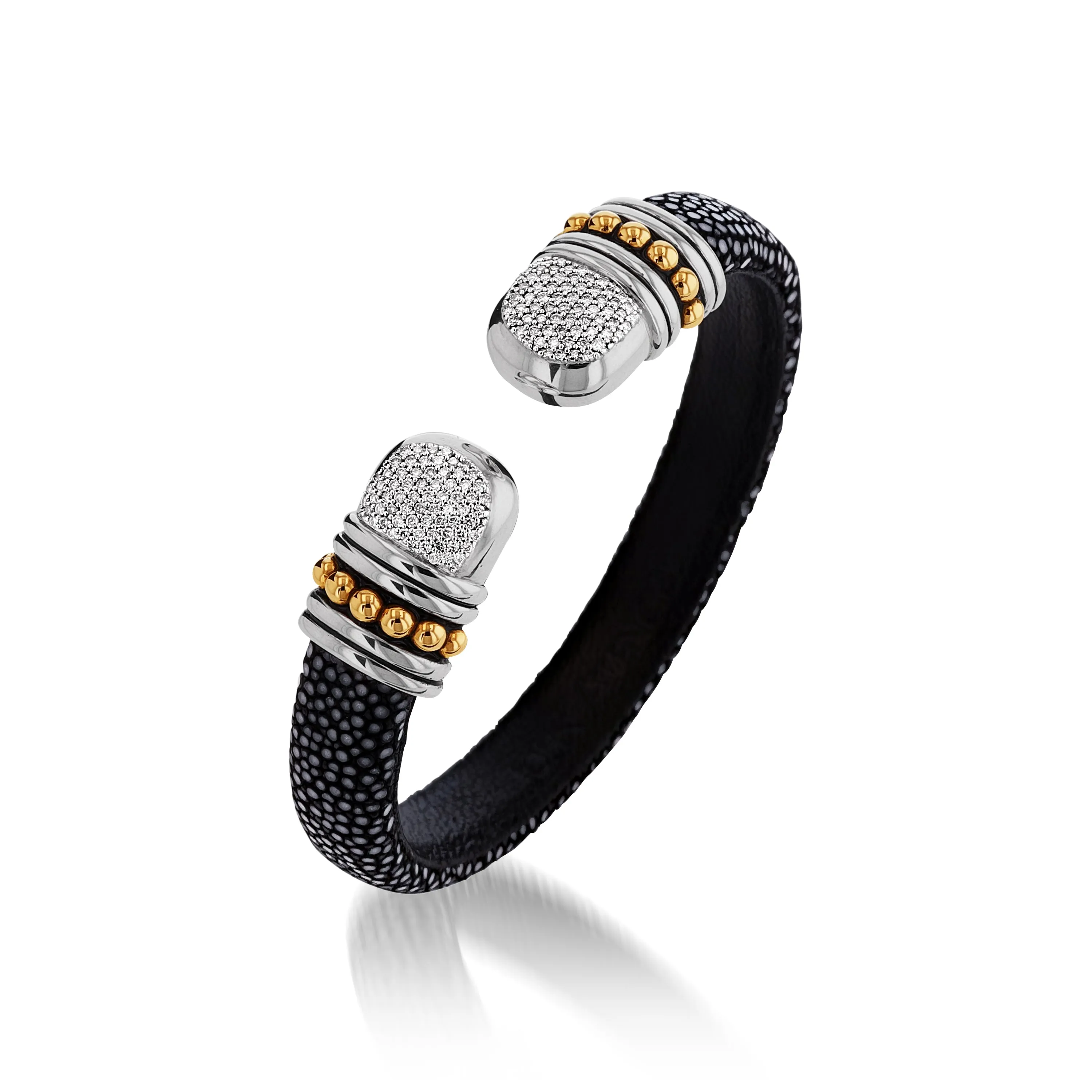 Apollo Shagreen Cuff with Pave  Diamonds