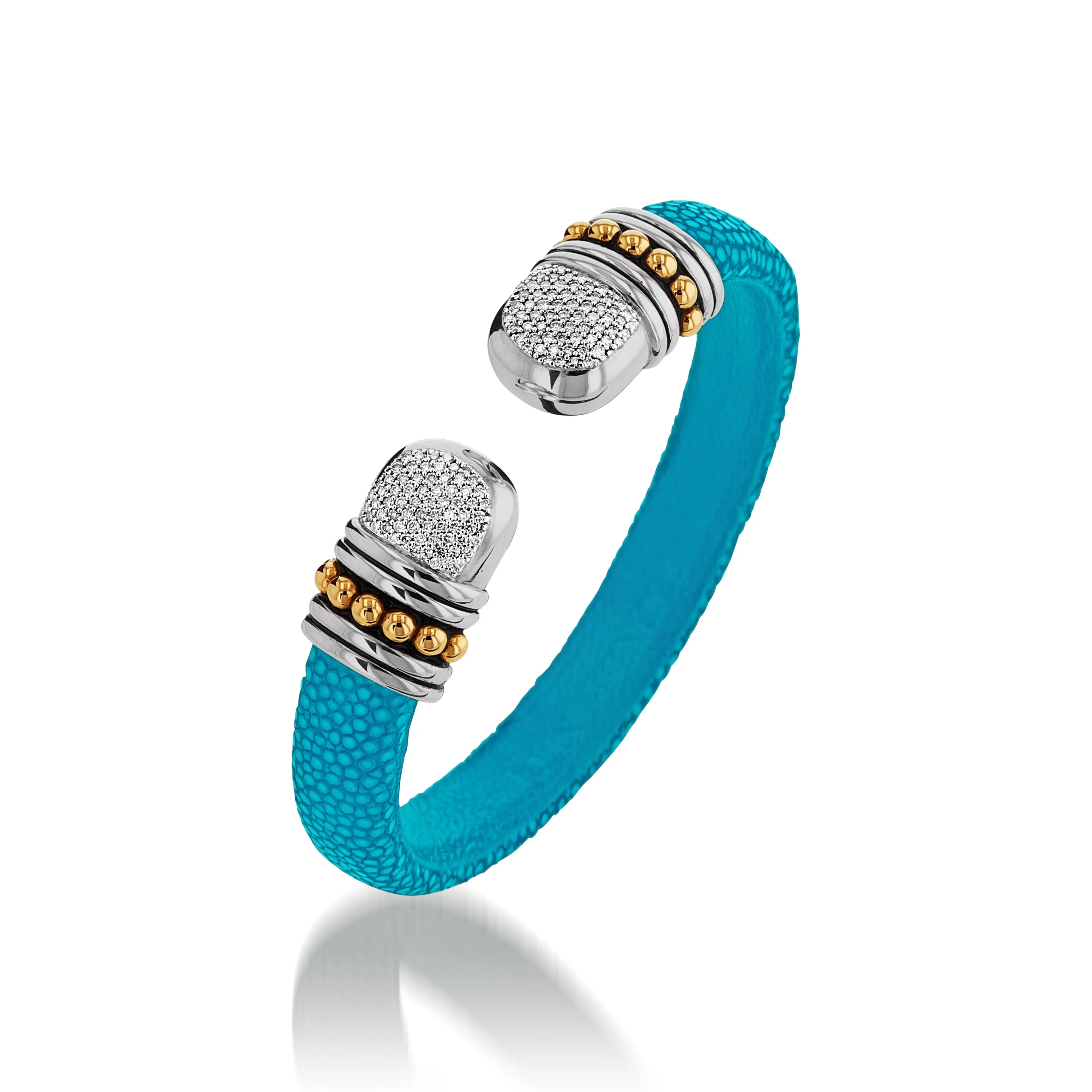 Apollo Shagreen Cuff with Pave  Diamonds