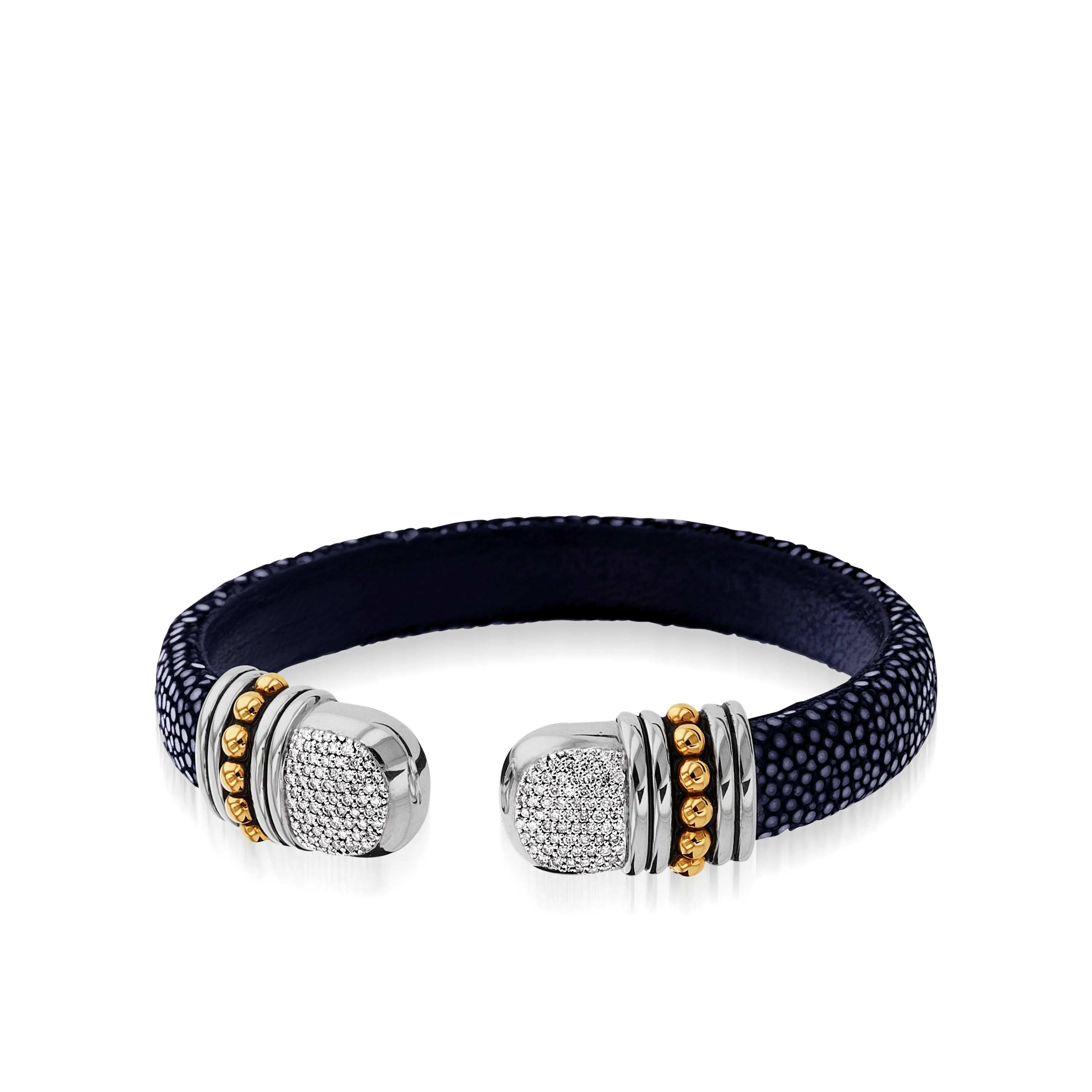 Apollo Shagreen Cuff with Pave  Diamonds