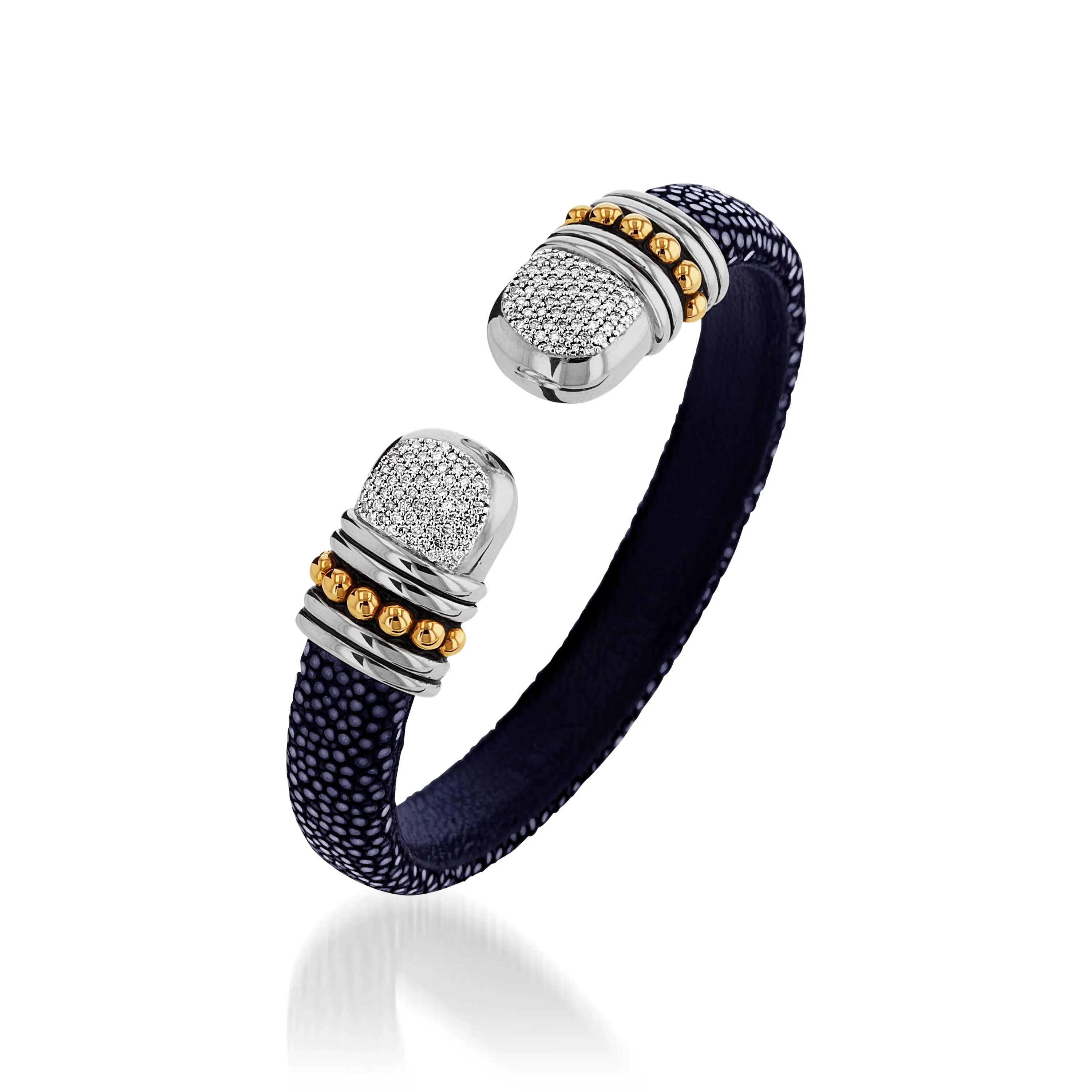 Apollo Shagreen Cuff with Pave  Diamonds