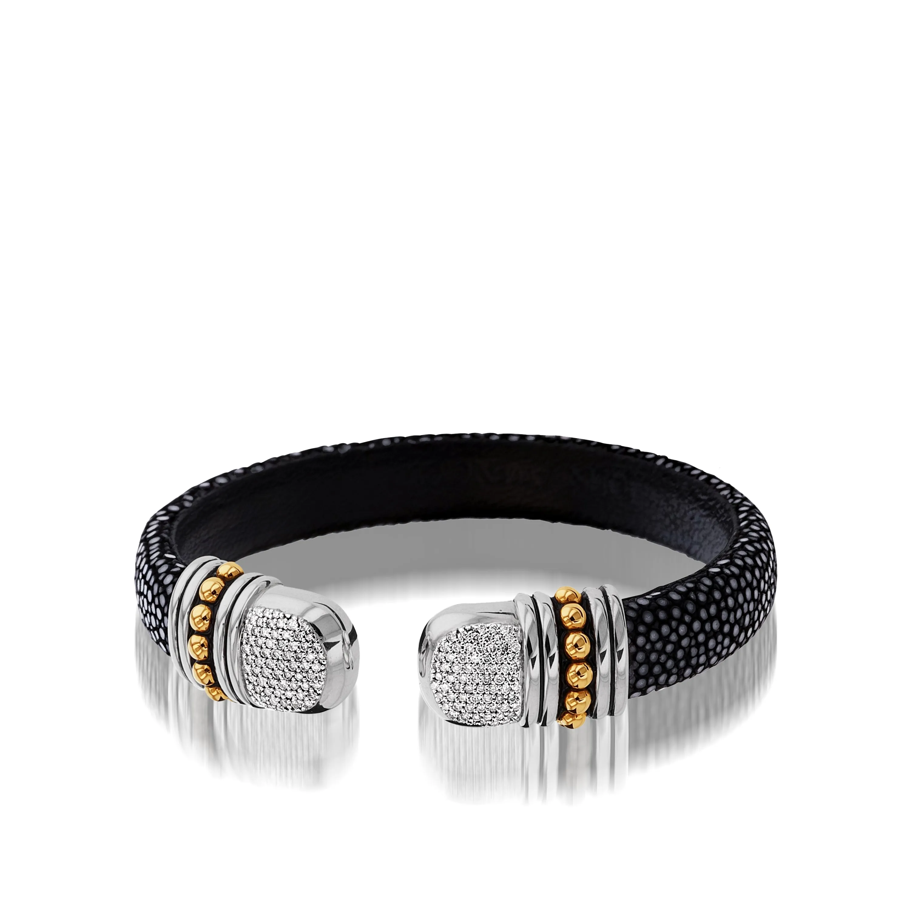 Apollo Shagreen Cuff with Pave  Diamonds