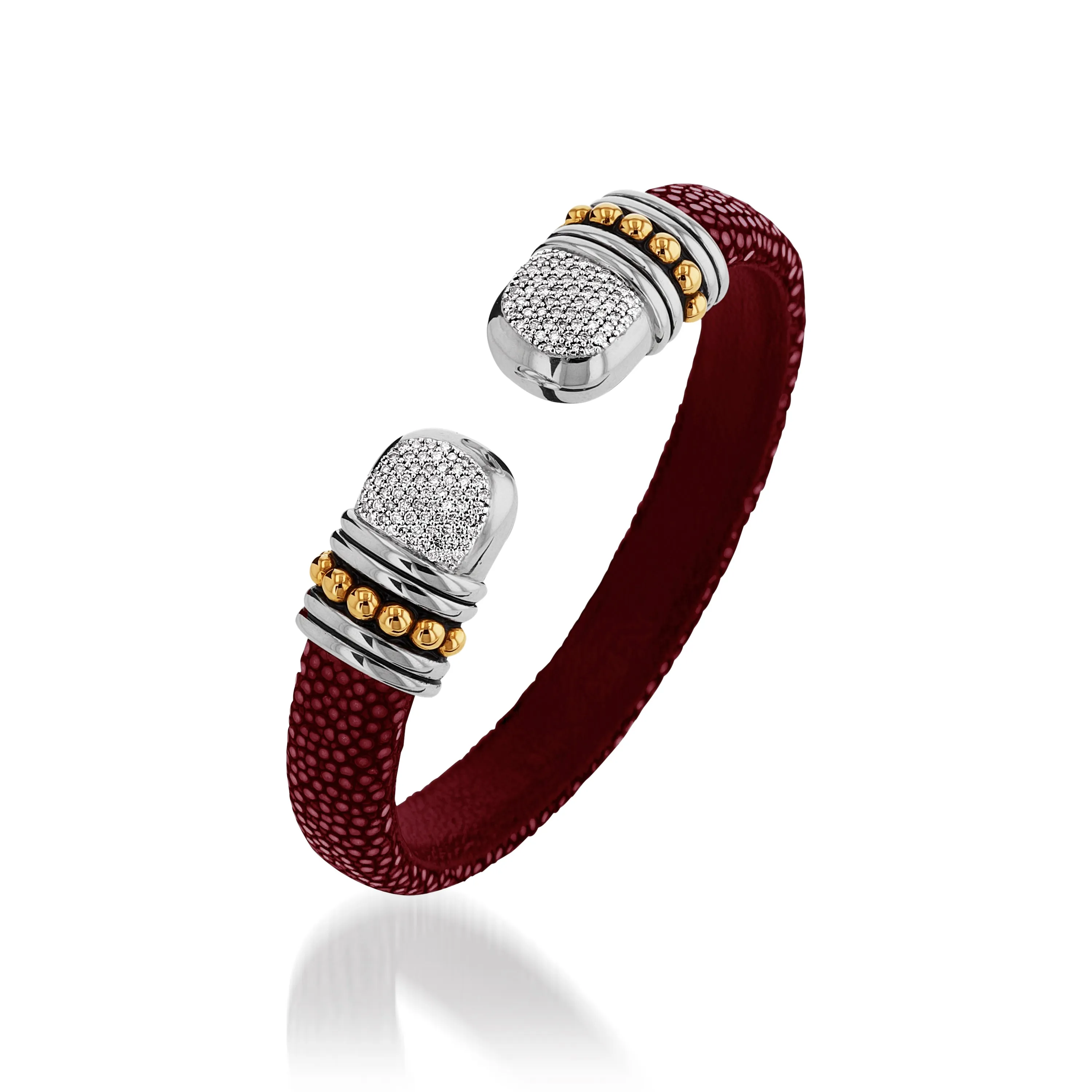 Apollo Shagreen Cuff with Pave  Diamonds