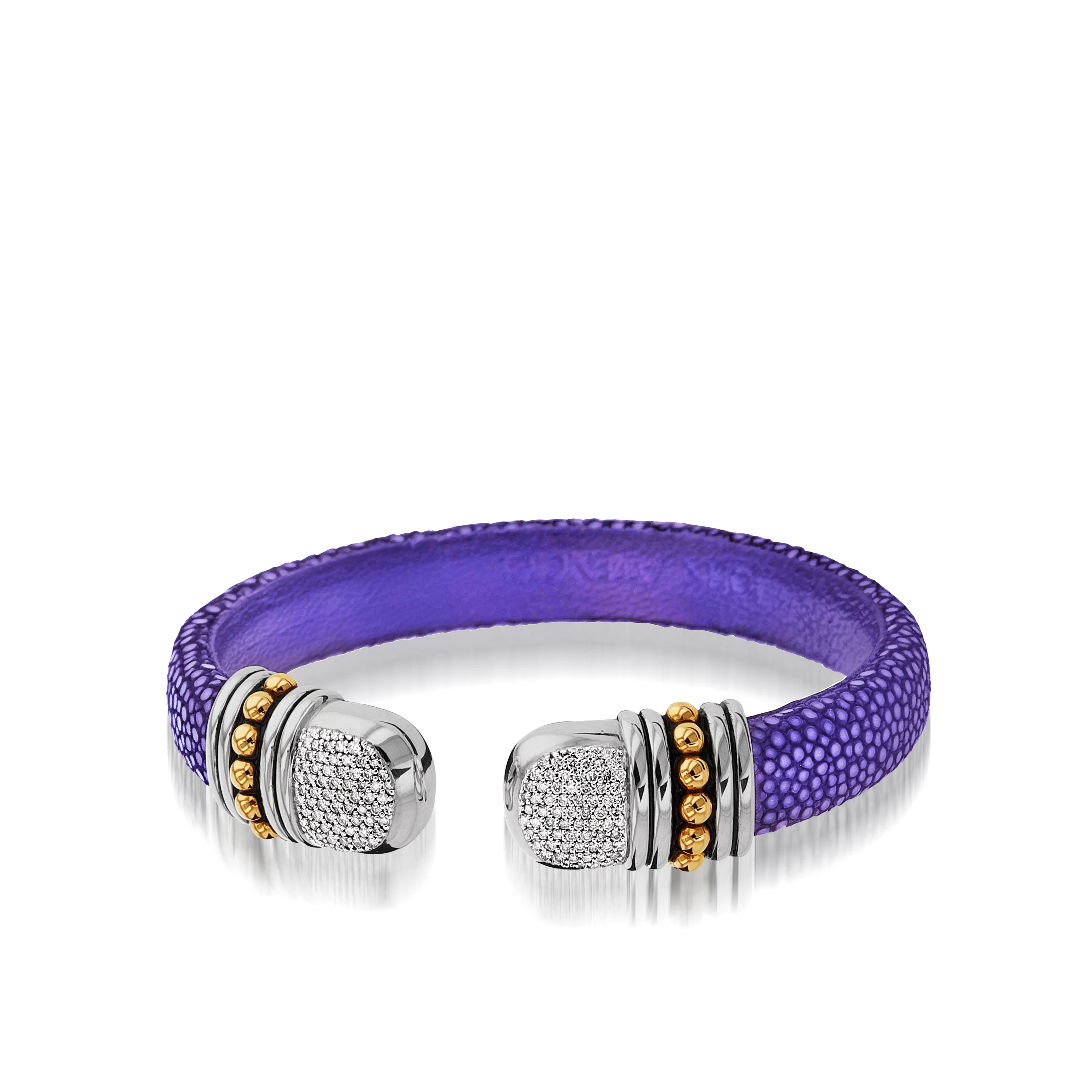 Apollo Shagreen Cuff with Pave  Diamonds