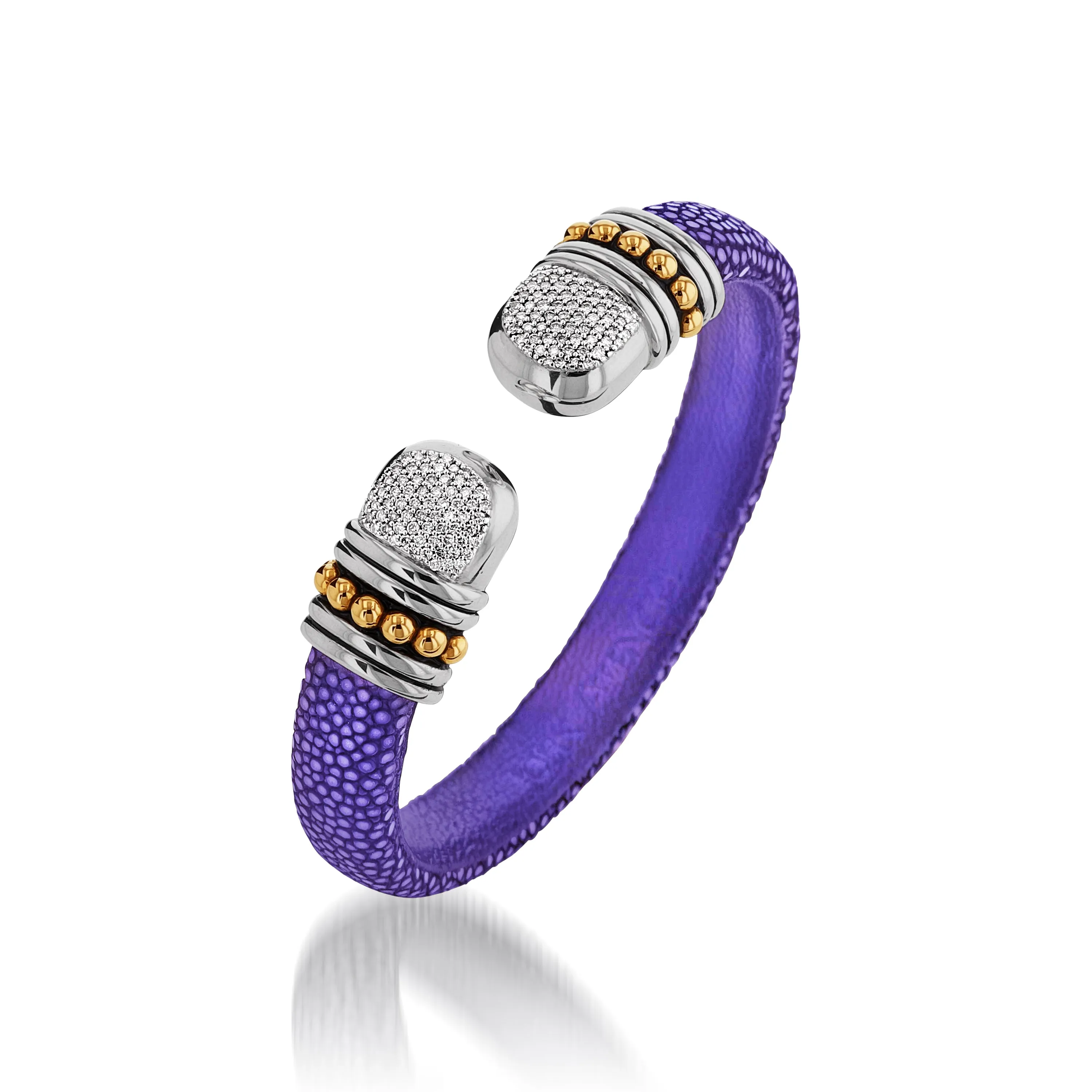 Apollo Shagreen Cuff with Pave  Diamonds