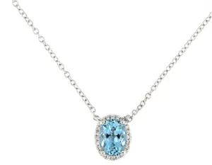 Aquamarine and Diamond Necklace