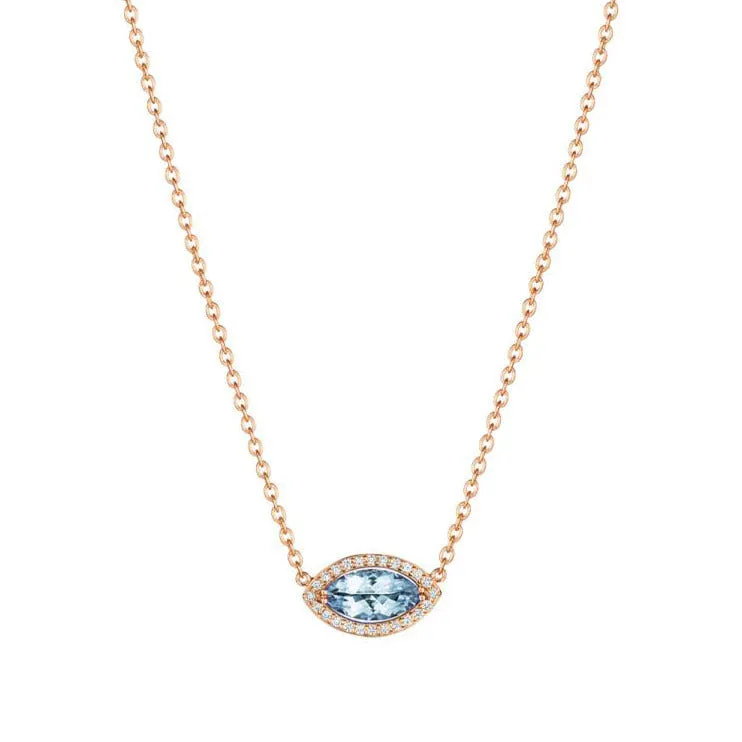 Aquamarine and Diamond Necklace