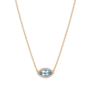 Aquamarine and Diamond Necklace