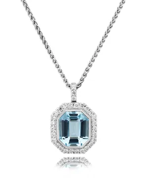 Aquamarine and Diamond Pendant