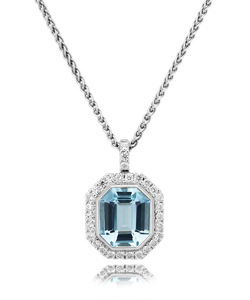 Aquamarine and Diamond Pendant