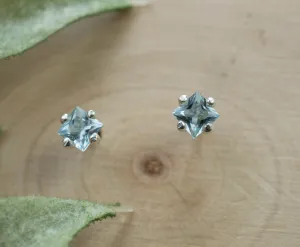 Aquamarine Earrings; Natural Untreated Brazilian Aquamarine; 0.250cts