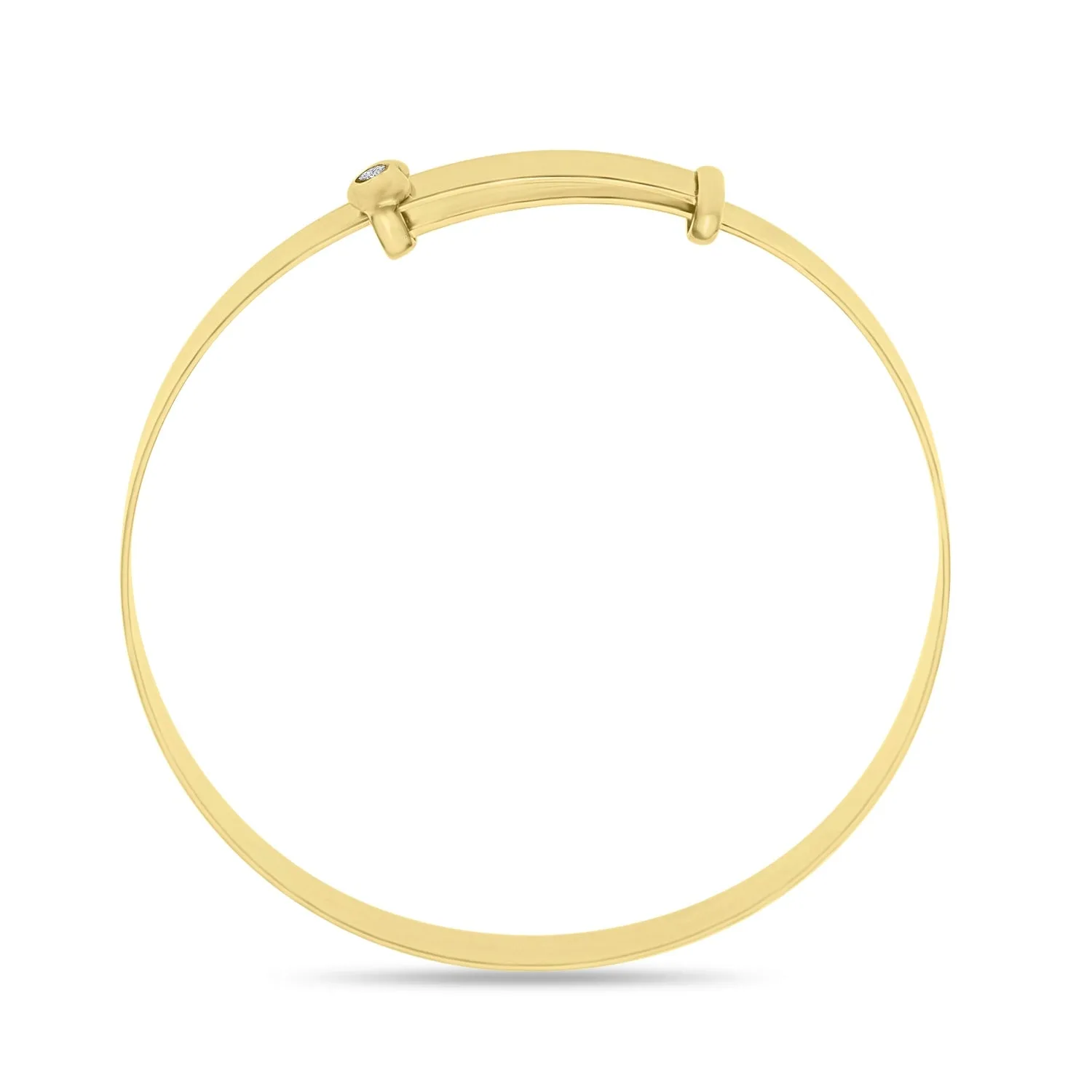 'Baby's first Diamond' Bangle Bracelet personalized, adjustable in 10k GOLD