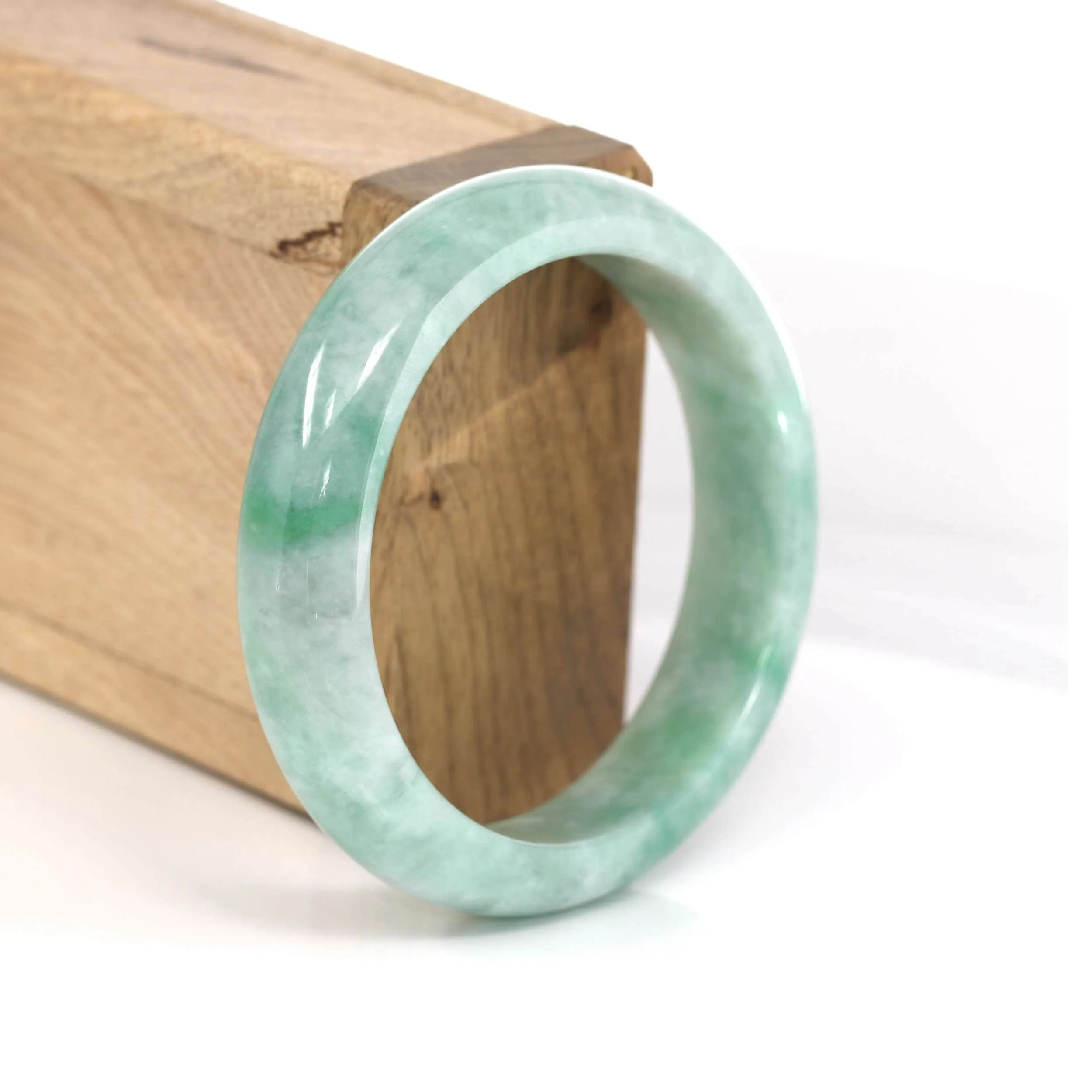 Baikalla Classic Green Natural Jadeite Jade Bangle (56.58 mm) #554