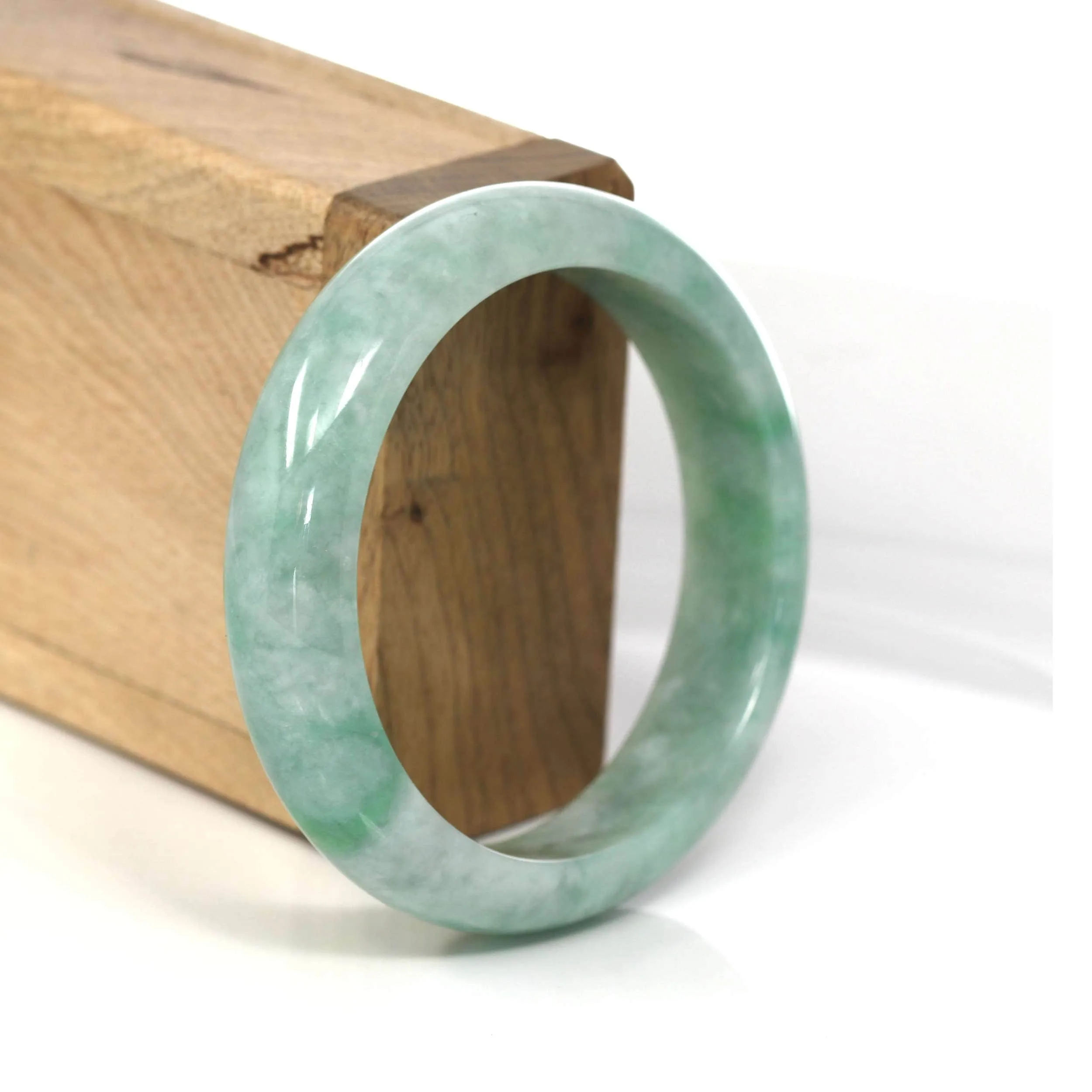 Baikalla Classic Green Natural Jadeite Jade Bangle (56.58 mm) #554