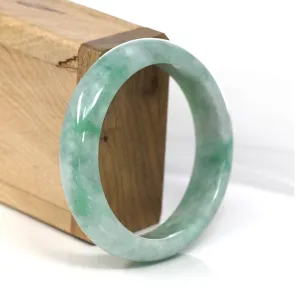 Baikalla Classic Green Natural Jadeite Jade Bangle (56.58 mm) #554
