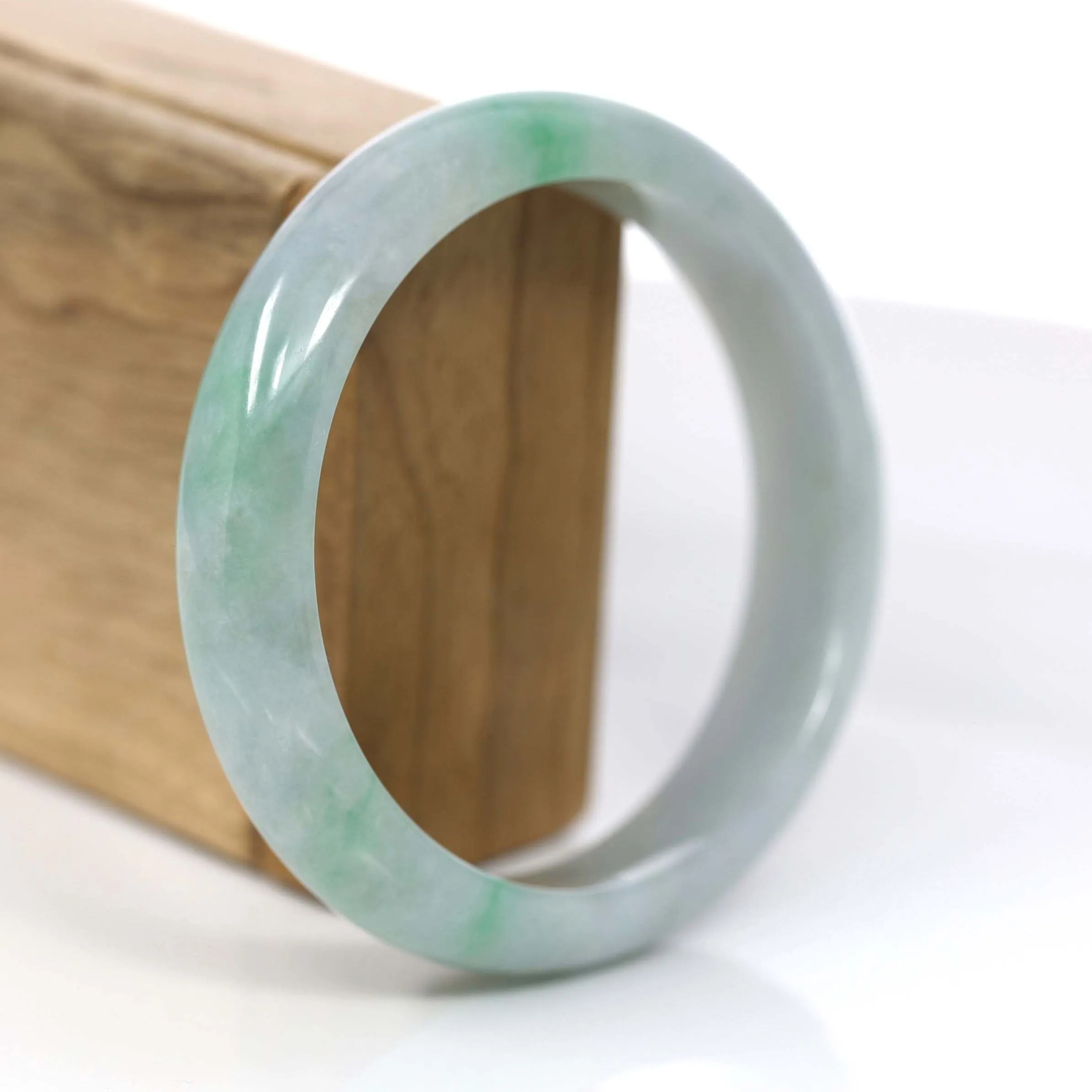 Baikalla™ "Classic Bangle" Genuine Jadeite Jade Green Bangle Bracelet (62.44mm)#878