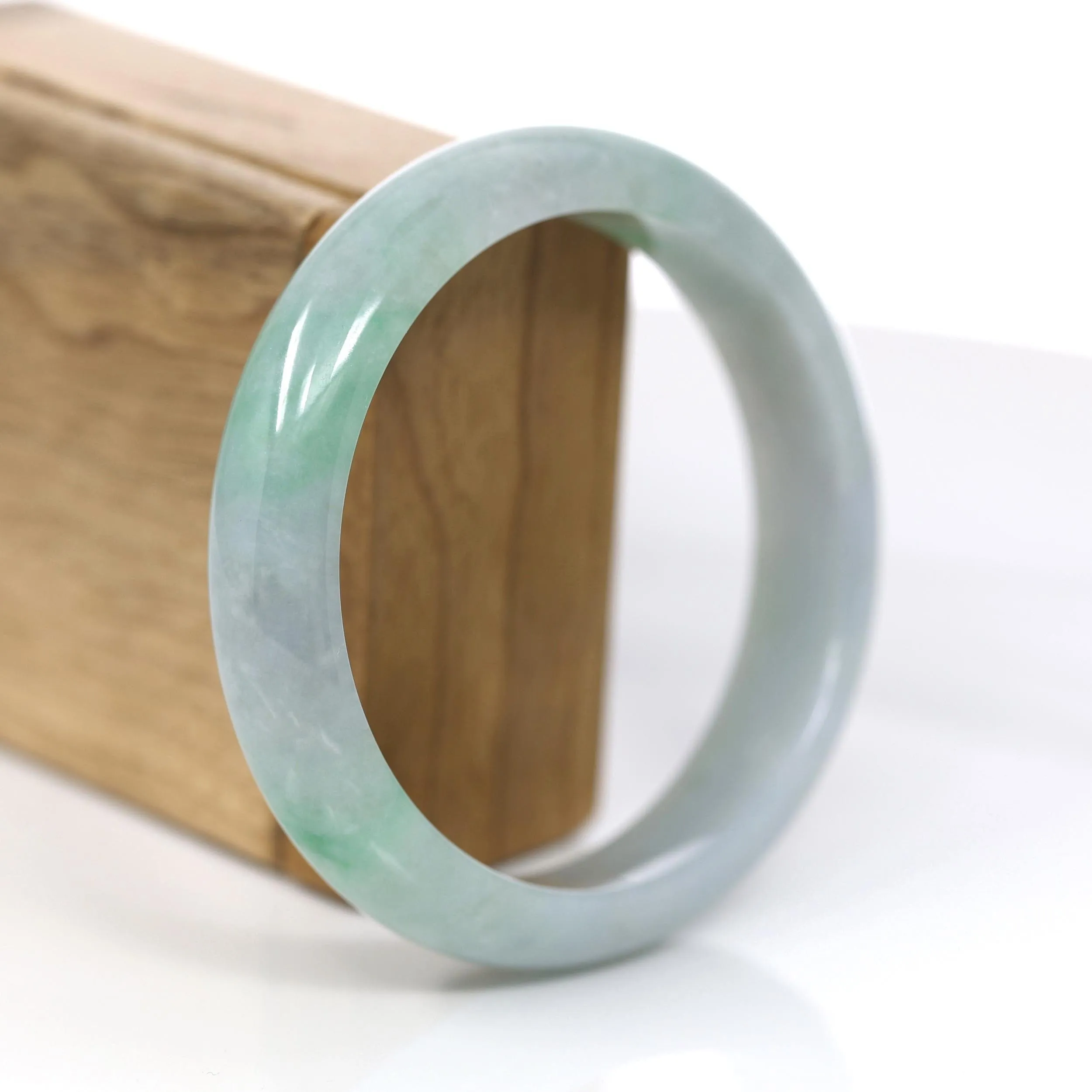 Baikalla™ "Classic Bangle" Genuine Jadeite Jade Green Bangle Bracelet (62.44mm)#878