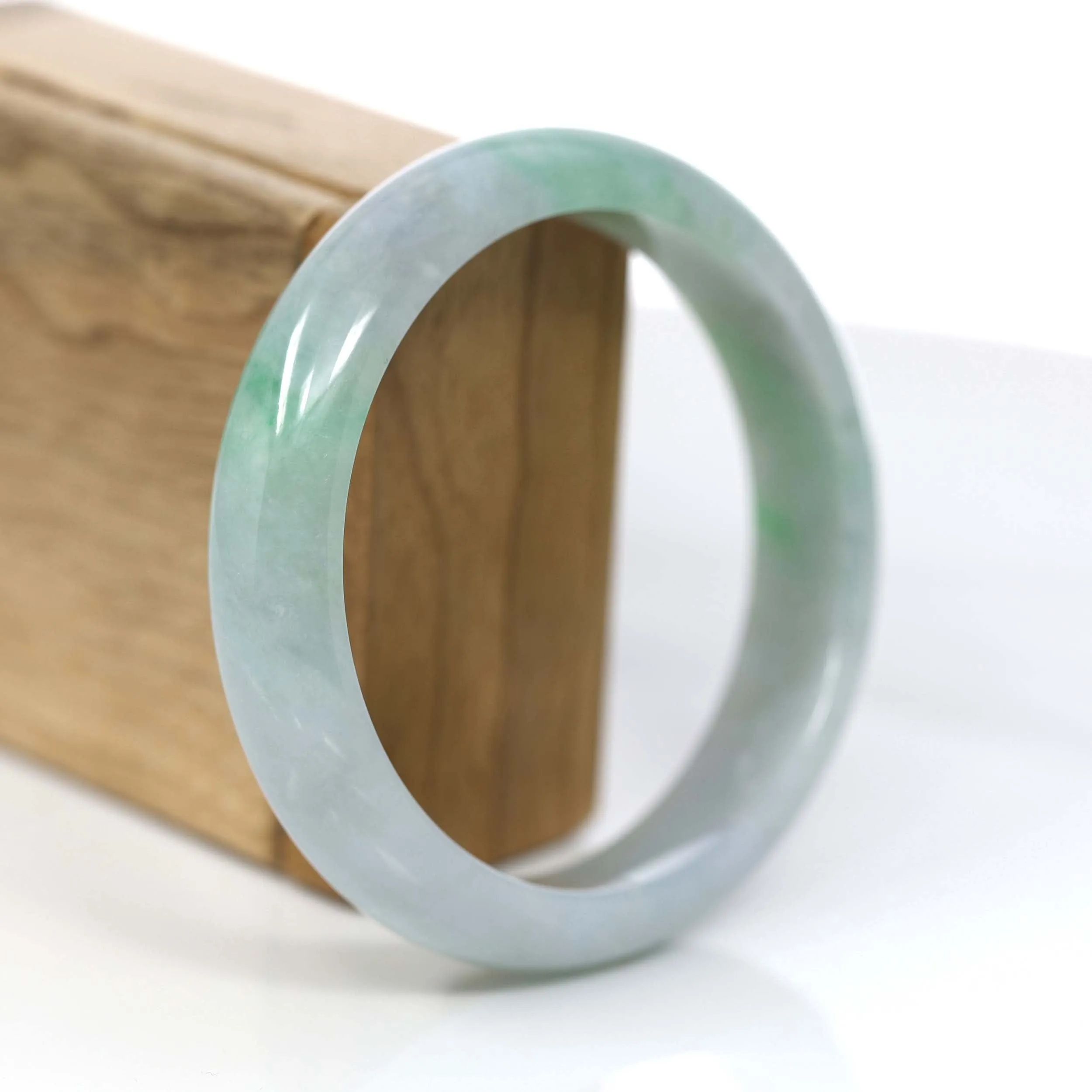 Baikalla™ "Classic Bangle" Genuine Jadeite Jade Green Bangle Bracelet (62.44mm)#878