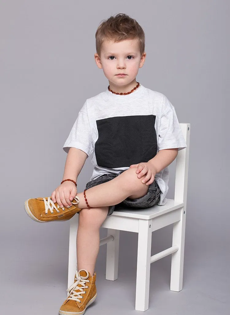 Baltic Amber Necklace and/or Bracelet For Children / Polished Beads / Cognac Colour