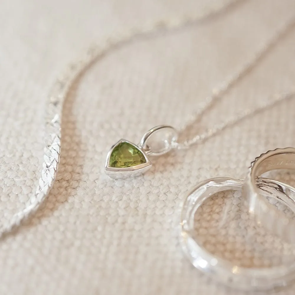 Birthstone Charm Necklace Sterling Silver